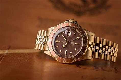 rolex gmt master gold brown|rolex gmt master 18k gold.